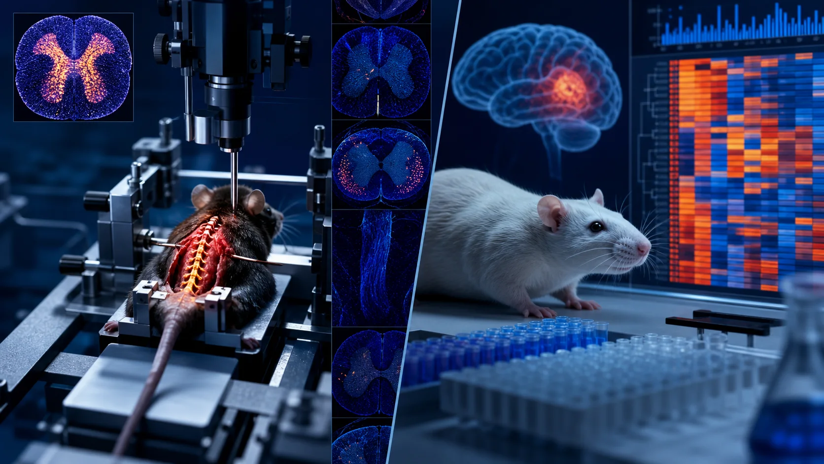 Mouse spinal-cord and rat cerebral-ischemia transcriptomic research visual