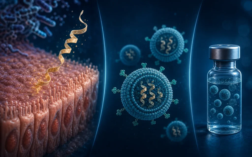 Illustration of endogenous peptide, engineered delivery and catalog material