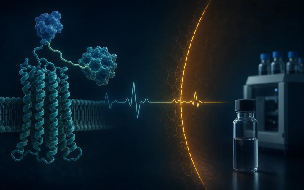 Illustration biomédicale de la biologie des récepteurs et d'une limite de sécurité cardiaque