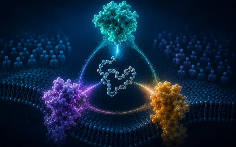 肽与三个受体靶标相互作用的科学说明