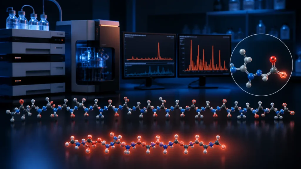 AI-generated illustration: Analytical comparison of kisspeptin-10 and longer kisspeptin forms